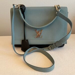 Louis Vuitton Lock Me Blue Leather Bag